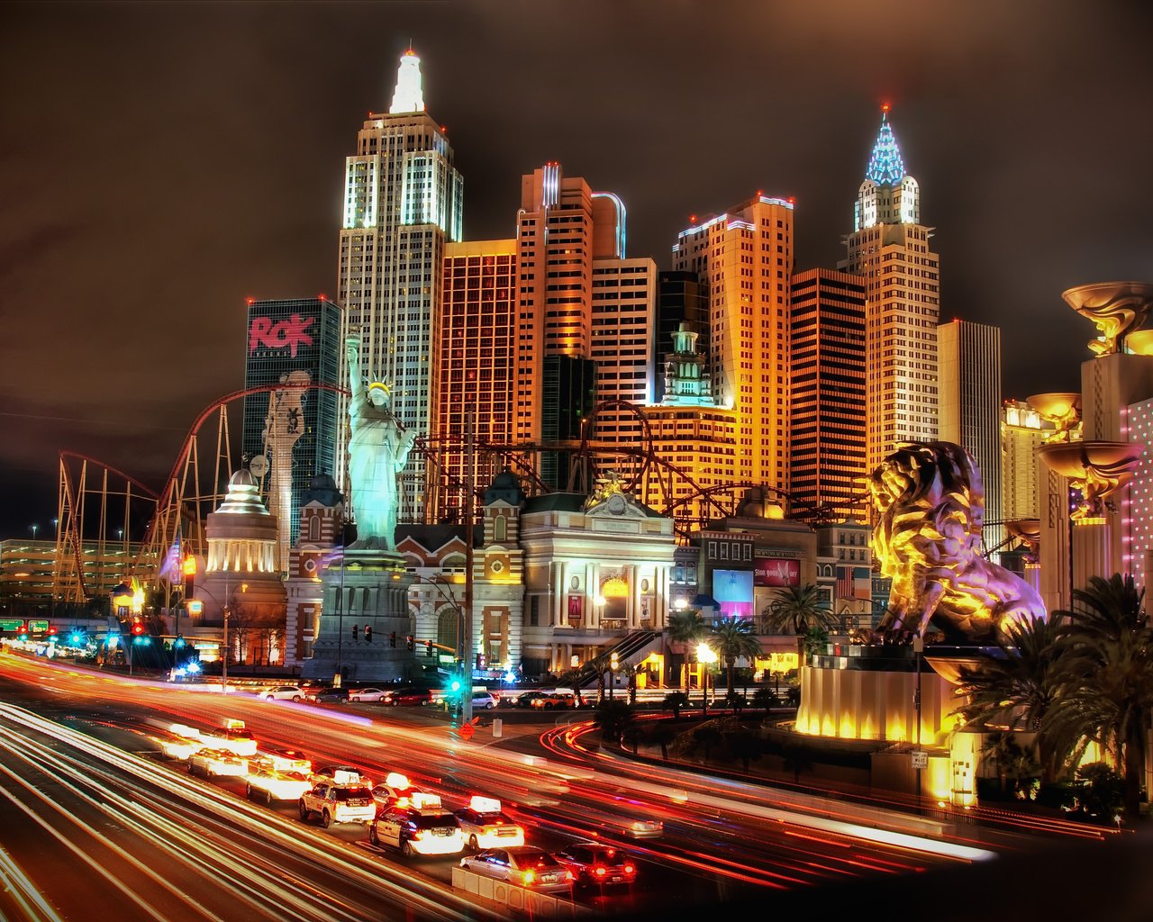 Обои дорога, ночь, огни, new york new york, отель, лас вегас, road, night, lights, the hotel, las vegas разрешение 3938x2626 Загрузить