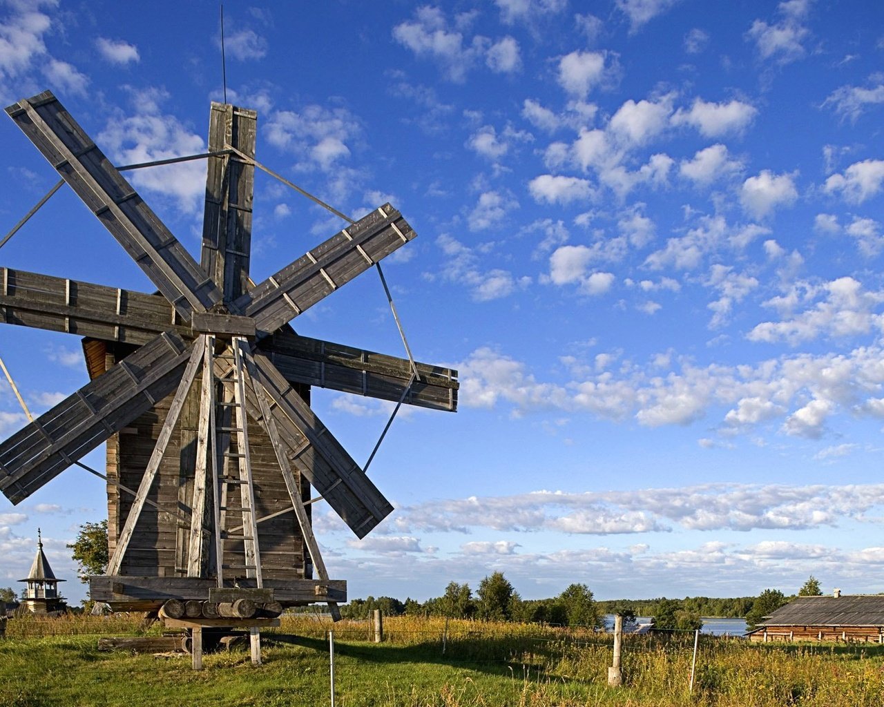 Обои мельница, онежское озеро, карелия, mill, lake onega, karelia разрешение 1920x1200 Загрузить