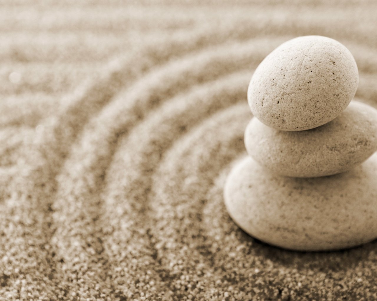 Обои камни, песок, минимализм, дзен, stones, sand, minimalism, zen разрешение 2560x1600 Загрузить