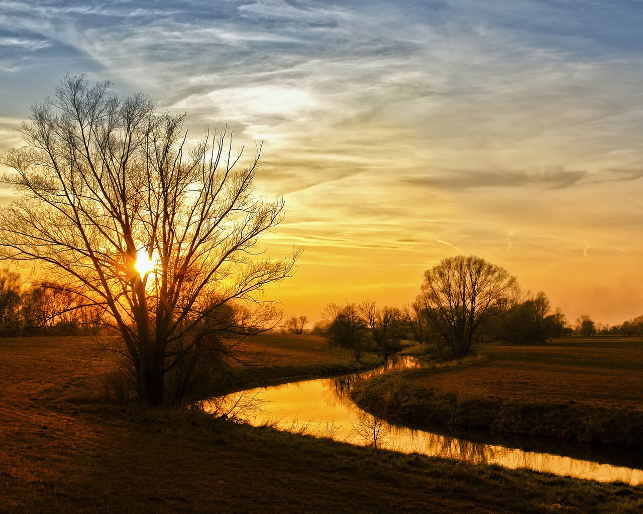 Обои деревья, река, природа, пейзаж, осень, берега, trees, river, nature, landscape, autumn, bank разрешение 1920x1180 Загрузить