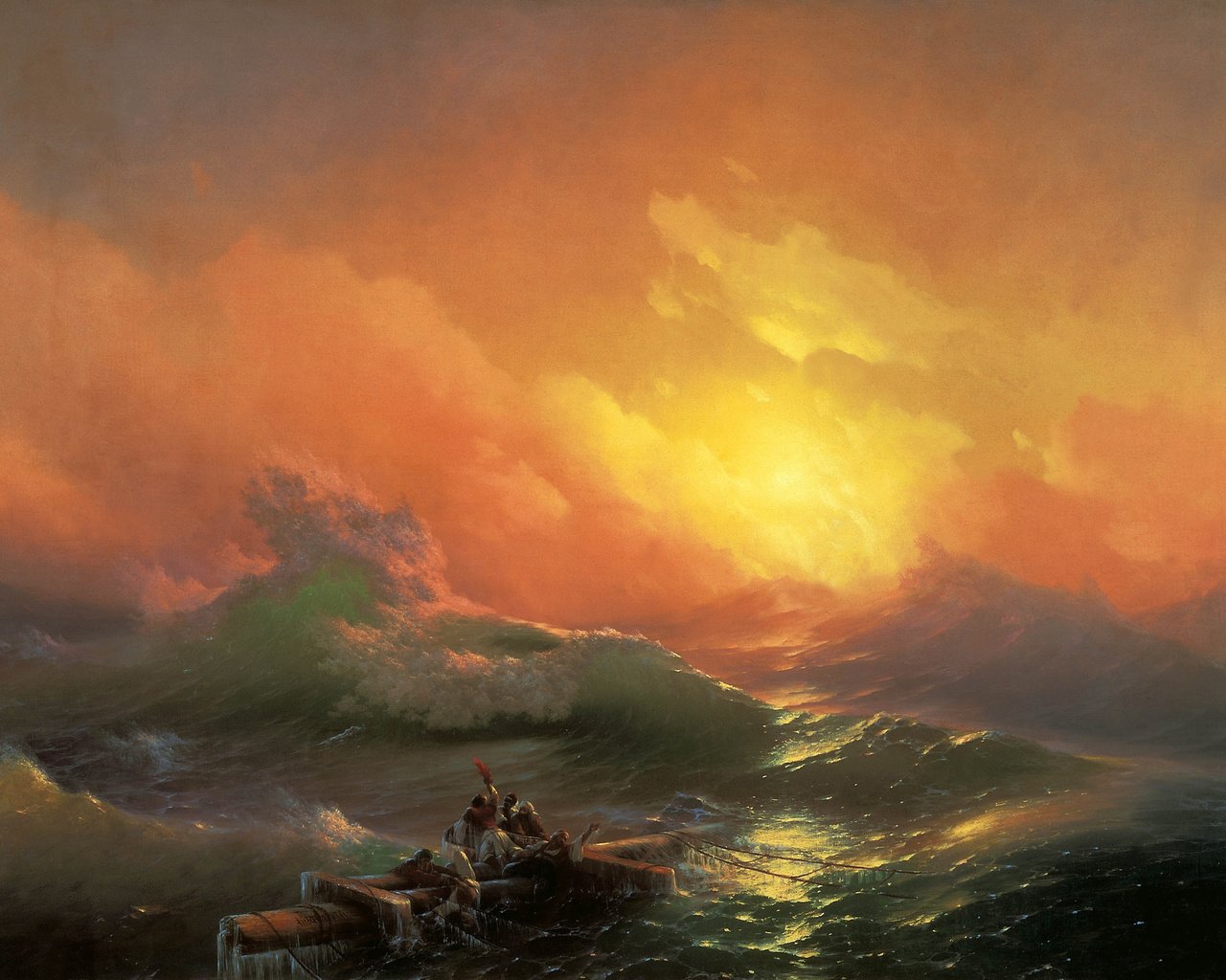 Обои море, шторм, айвазовский, девятый вал, sea, storm, aivazovsky, the ninth wave разрешение 5815x3840 Загрузить