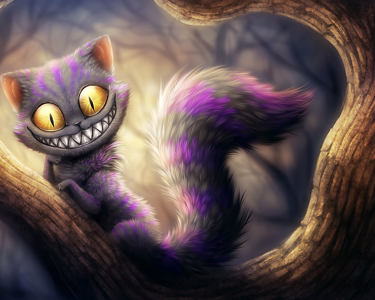 Обои чеширский кот, cheshire, kikariz, cheshire cat разрешение 2700x1800 Загрузить