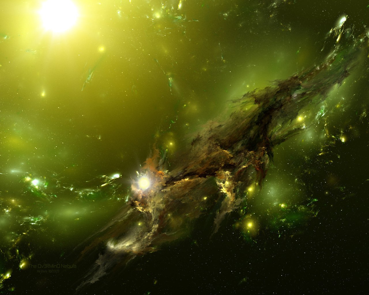 Обои вселенная, зеленая, the ov3rmind nebula, the universe, green разрешение 1920x1200 Загрузить