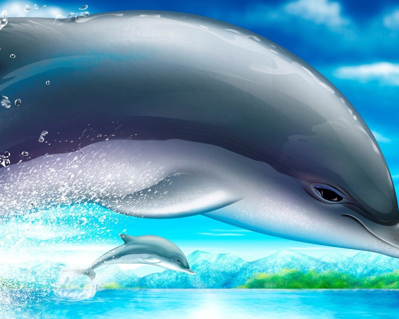 Обои рисунок, дельфин, figure, dolphin разрешение 1920x1200 Загрузить