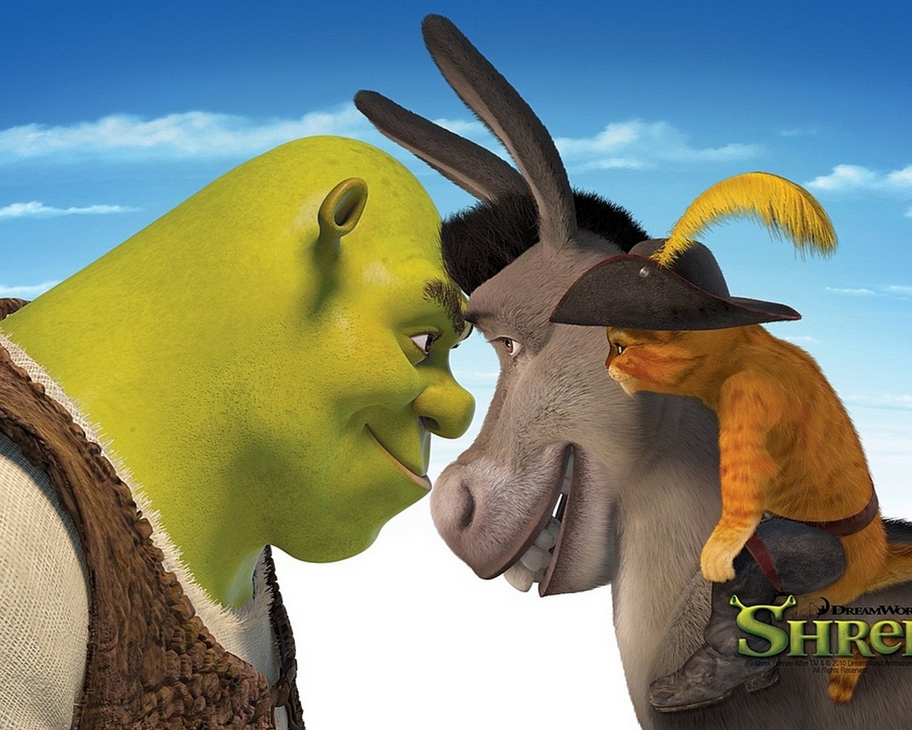 Обои кот, осел, шрек, в сапогах, cat, donkey, shrek, in boots разрешение 1920x1080 Загрузить