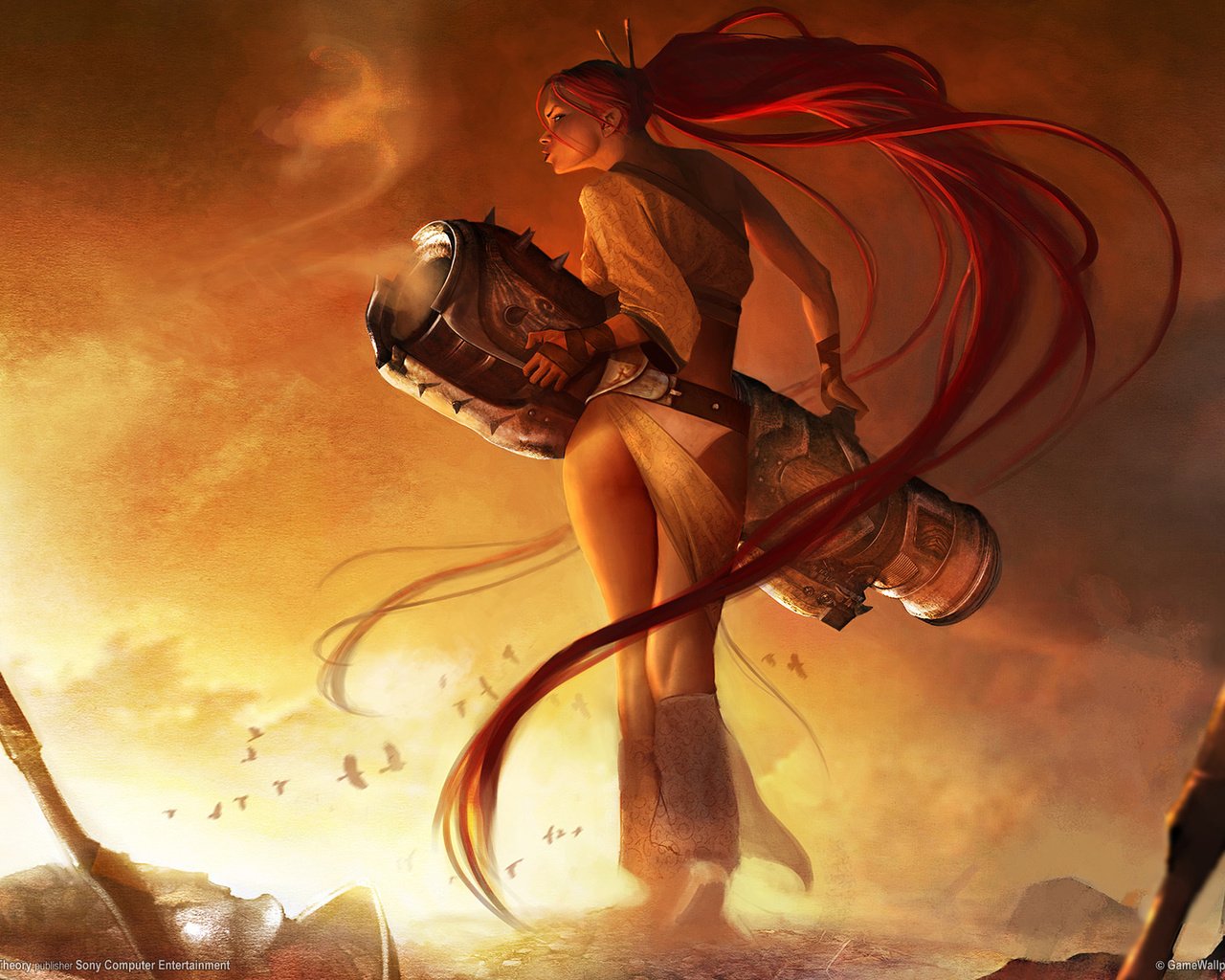 Обои девушка, воин, небесный меч, girl, warrior, heavenly sword разрешение 1920x1200 Загрузить