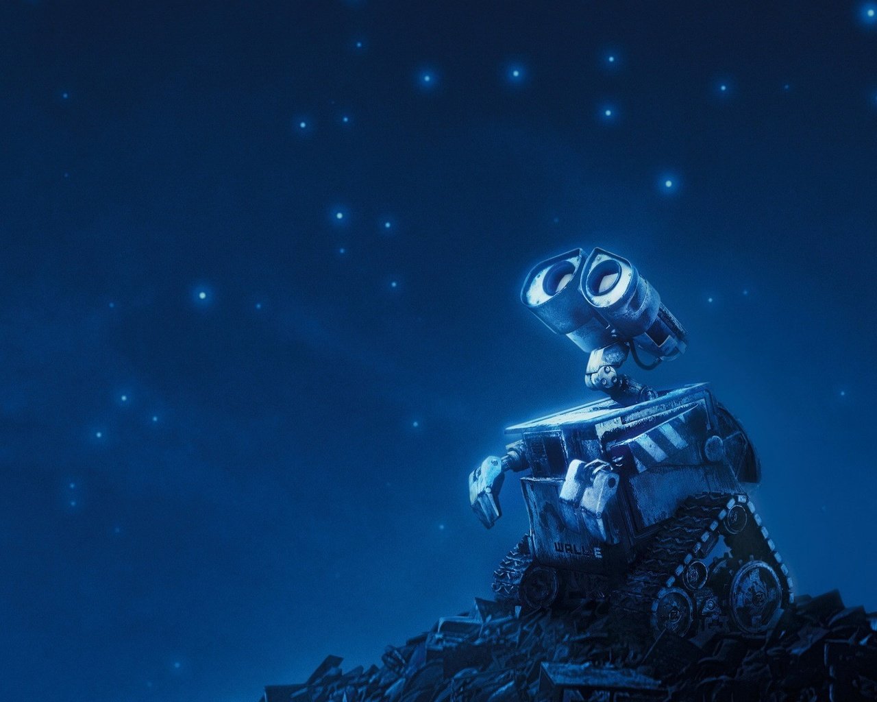 Обои синий, звезды, робот, валли, walle, blue, stars, robot, valley разрешение 1920x1200 Загрузить