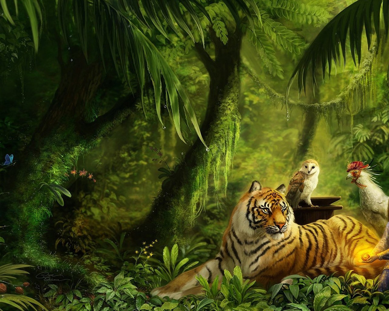 Обои тигр, рисунок, животные, красота, джунгли, tiger, figure, animals, beauty, jungle разрешение 1920x1200 Загрузить