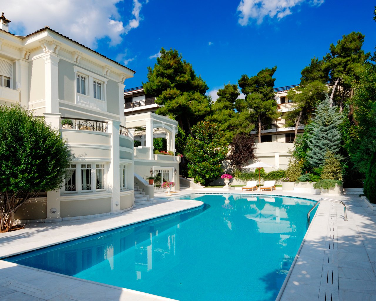 Обои дом, бассейн, релакс, коттедж, house, pool, relax, cottage разрешение 2560x1600 Загрузить
