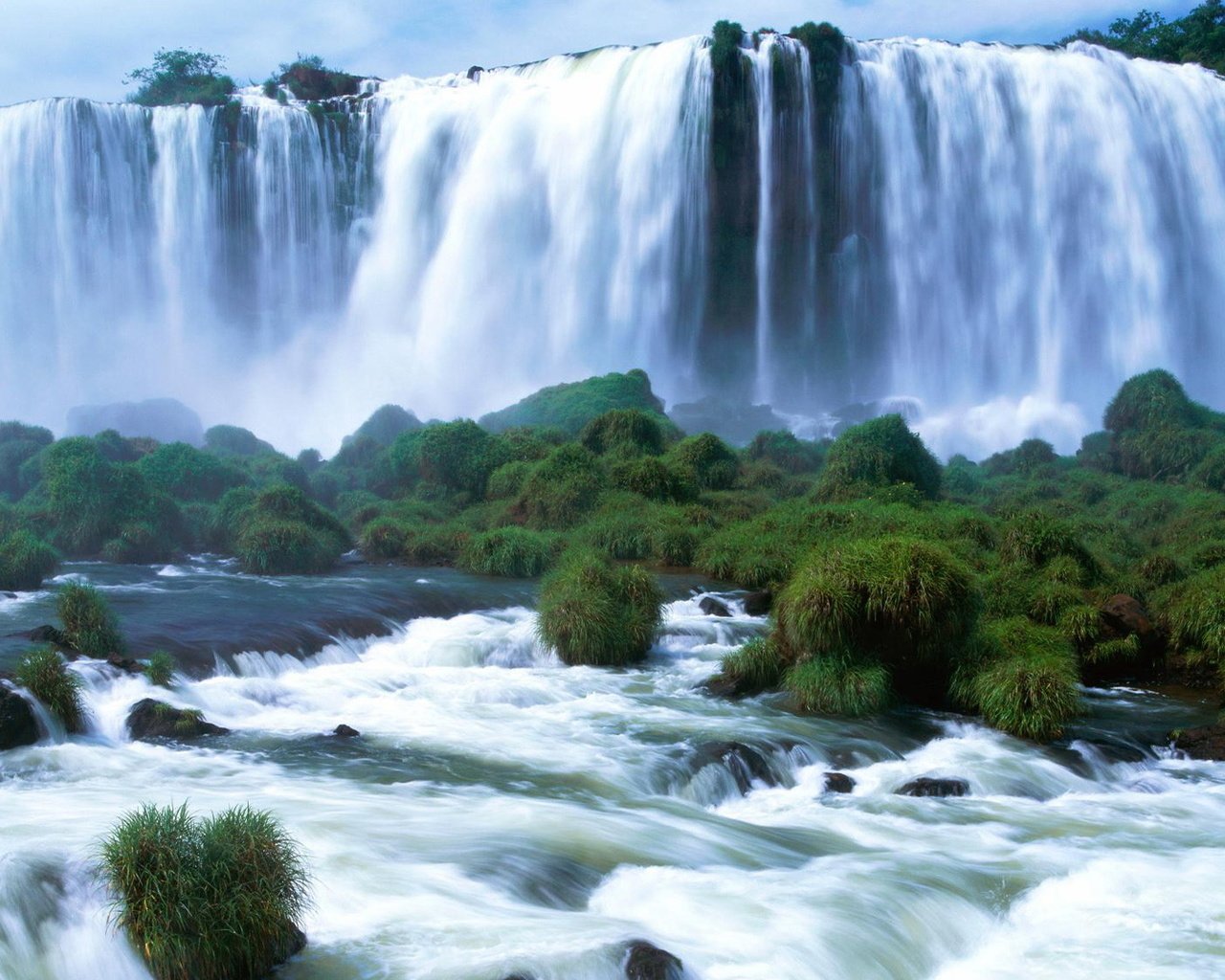 Обои природа, пейзаж, водопад, водопады игуасу, nature, landscape, waterfall, iguazu falls разрешение 1920x1080 Загрузить