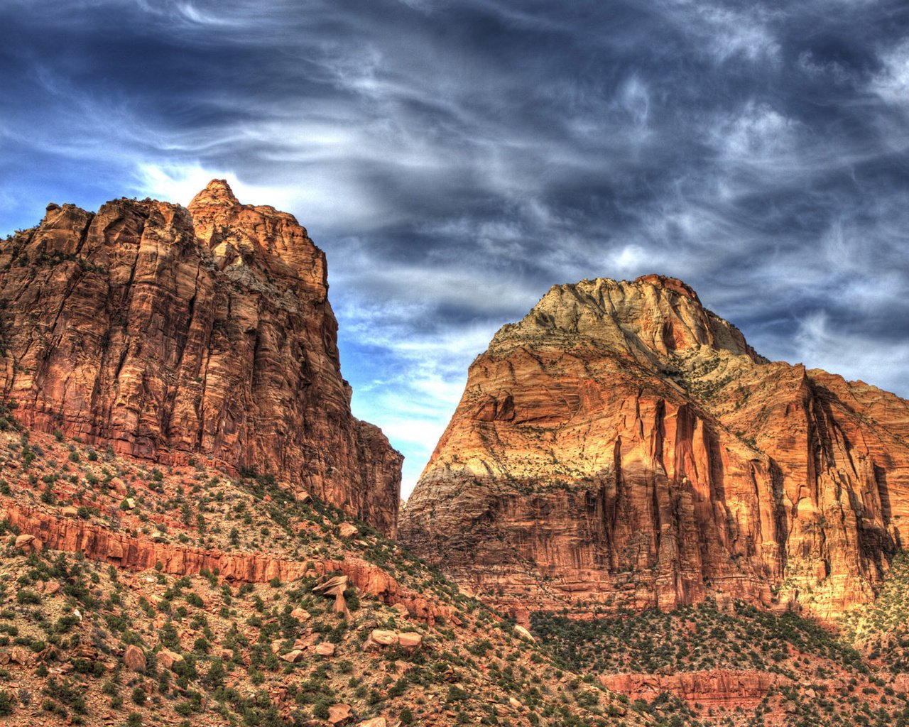 Обои природа, пейзаж, скала, камень, долина, zion national park, национальный парк, nature, landscape, rock, stone, valley, national park разрешение 1920x1080 Загрузить