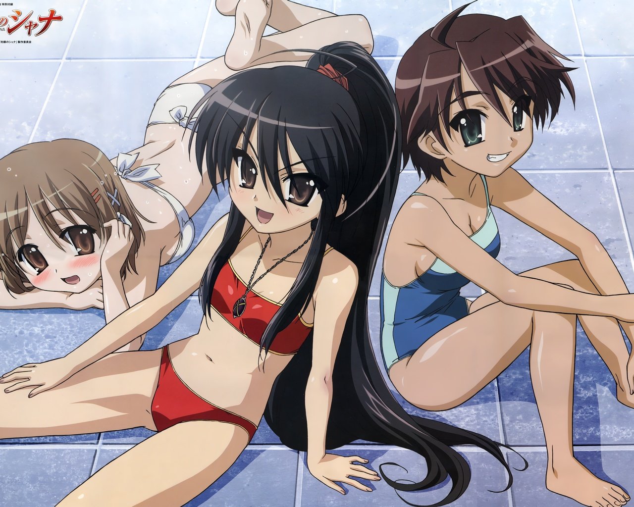 Обои купальник, shakugan no shana, shana,  бикини, yoshida kazumi, flat chest, fujii masahiro, megami, ogata matake, swimsuit, bikini разрешение 4230x2979 Загрузить