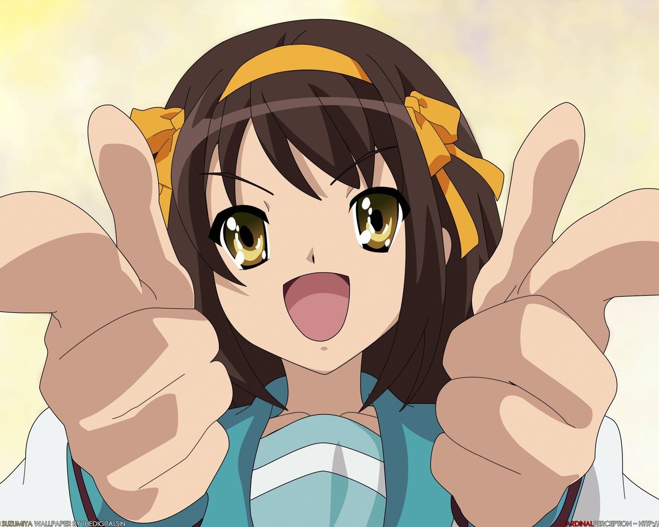 Обои suzumiya haruhi, suzumiya haruhi no yuutsu, seifuku разрешение 2560x1600 Загрузить