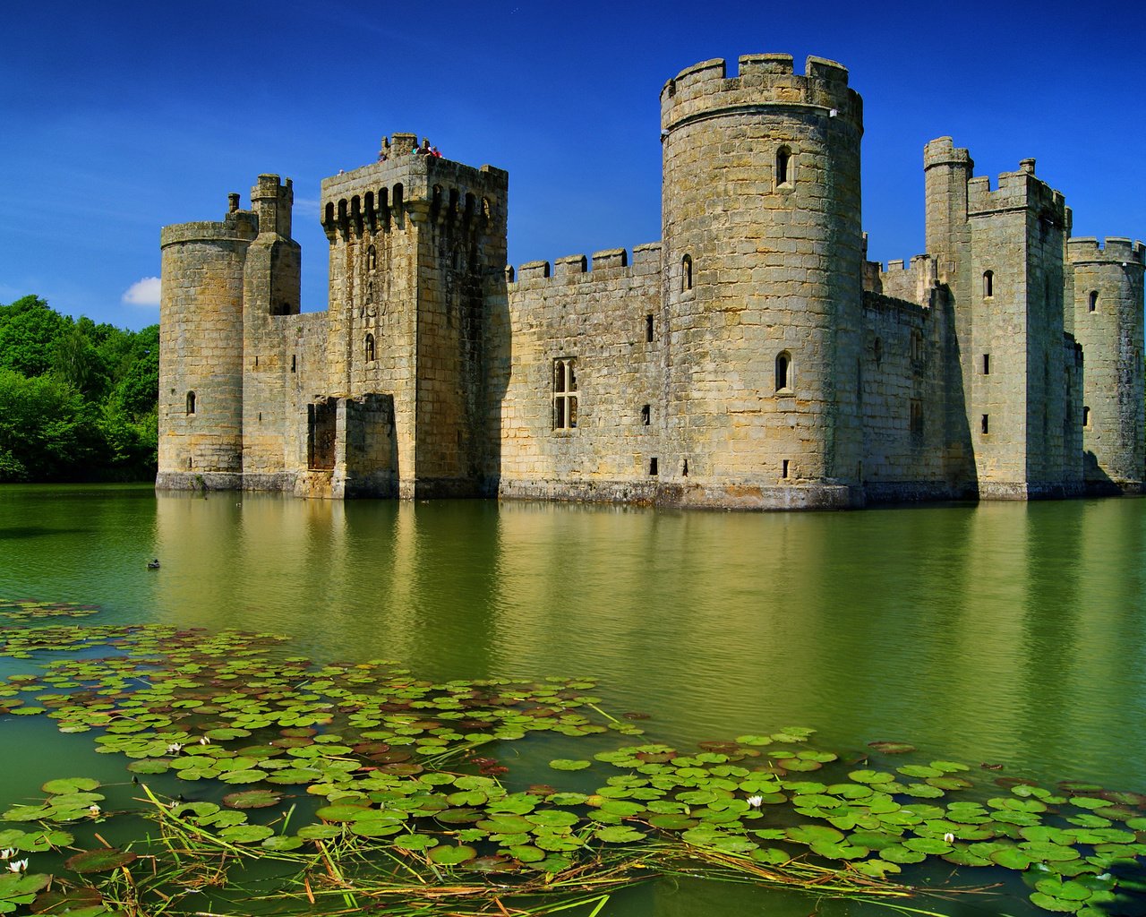 Обои замок, англия, замок бодиам, castle, england, bodiam castle разрешение 3608x2540 Загрузить