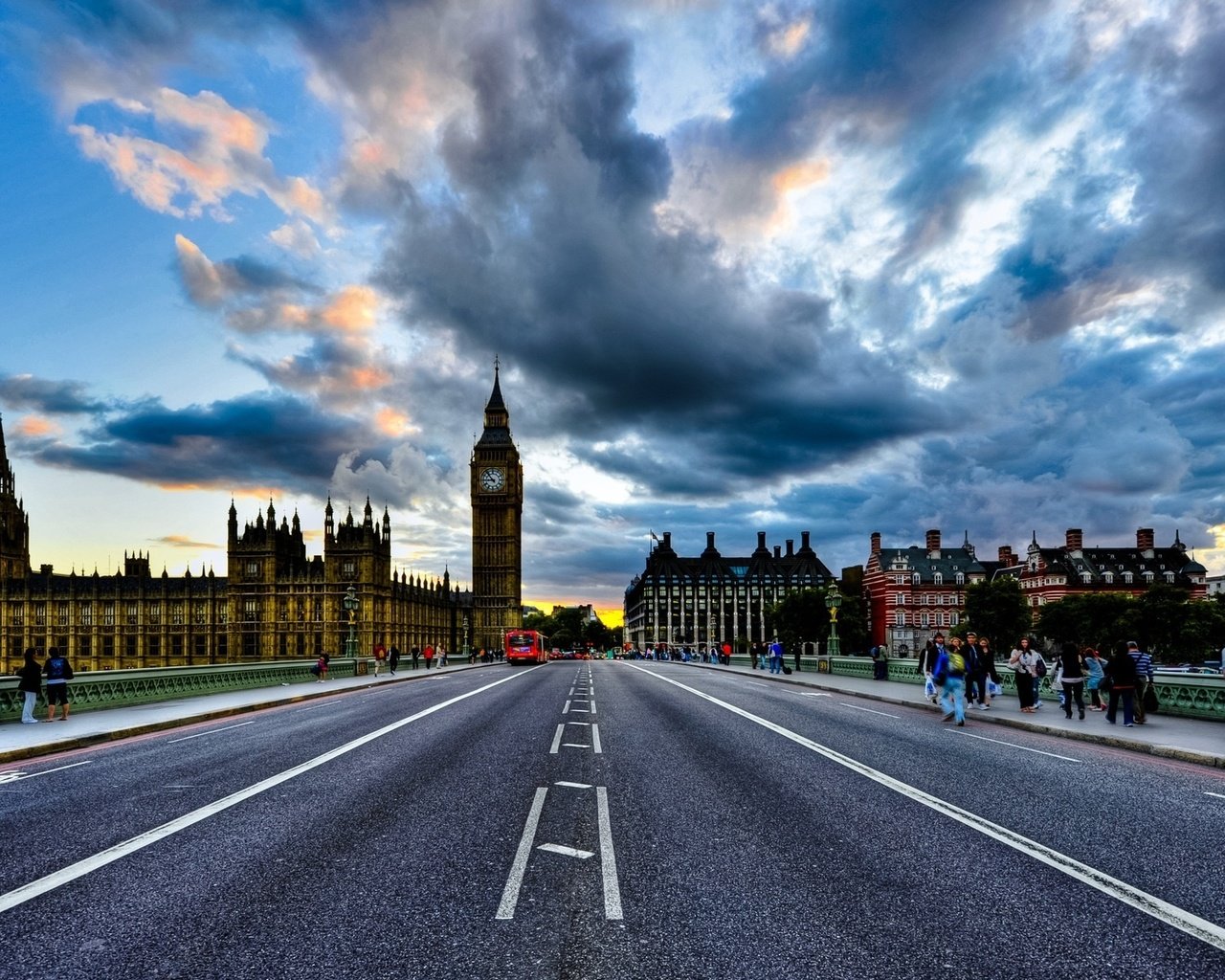 Обои дорога, лондон, биг бен, road, london, big ben разрешение 1920x1200 Загрузить