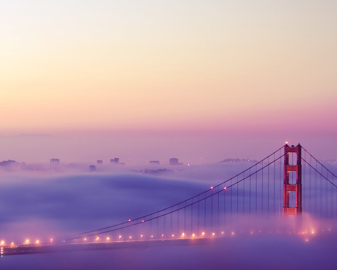 Обои утро, туман, сан-франциско, morning, fog, san francisco разрешение 2560x1600 Загрузить