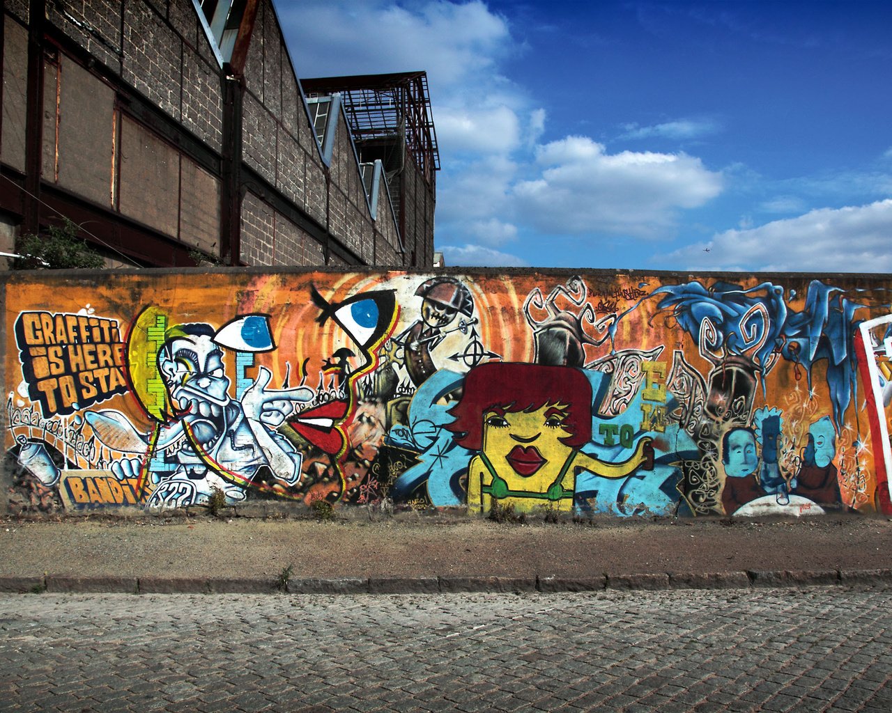 Обои город, стена, улица, граффити, the city, wall, street, graffiti разрешение 2560x1600 Загрузить