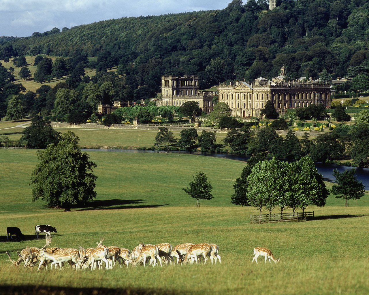 Обои замок, англия, чатсворт, castle, england, chatsworth разрешение 2480x1981 Загрузить