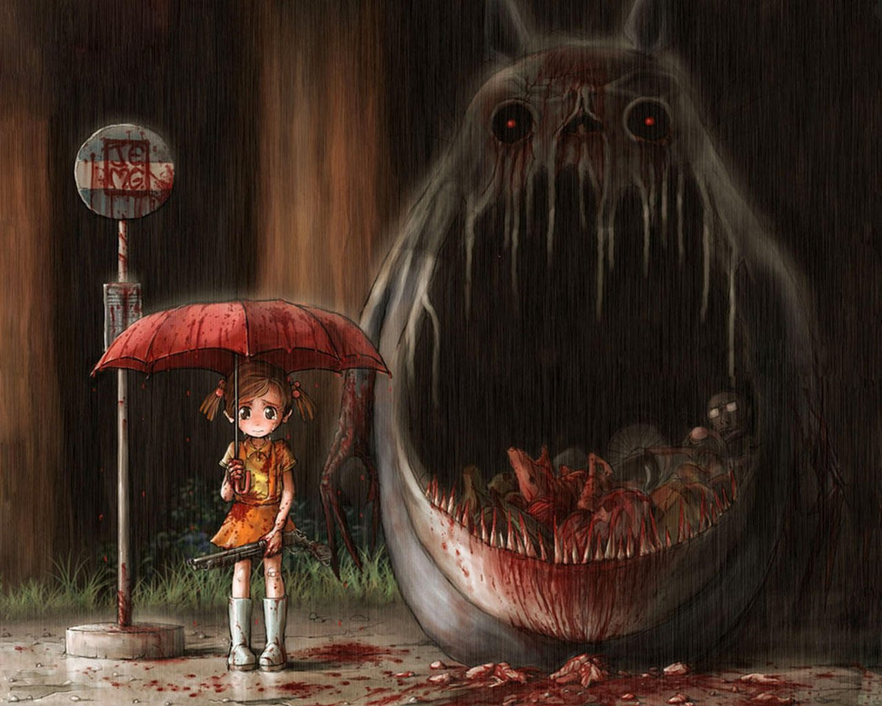 Скачать обои аниме, мой сосед тоторо, anime, my neighbor totoro разрешение  1280x1024 #45000