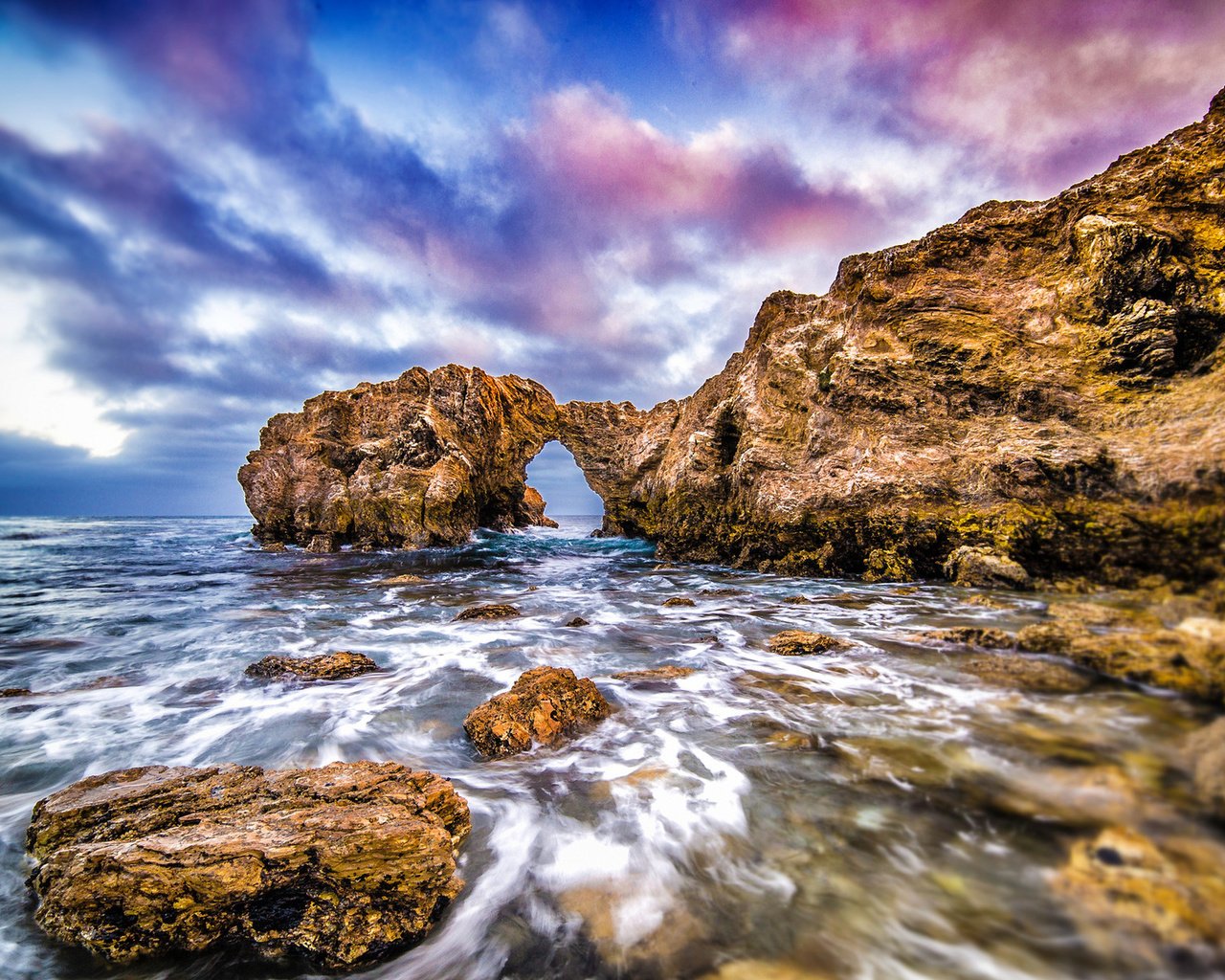 Обои небо, скалы, море, побережье, арка, тихий океан, the sky, rocks, sea, coast, arch, the pacific ocean разрешение 1920x1200 Загрузить