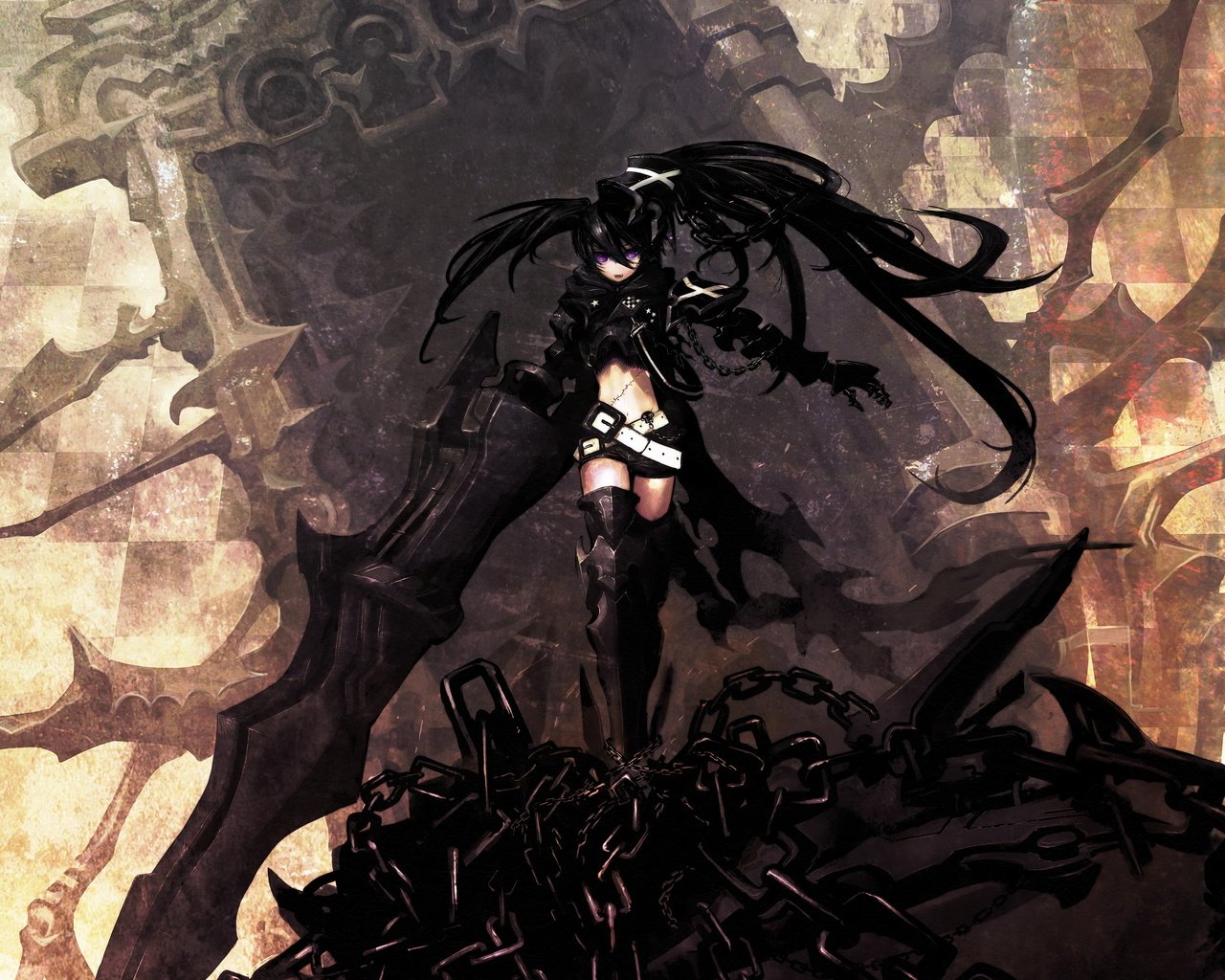 Обои black rock shooter, mech разрешение 3000x2250 Загрузить