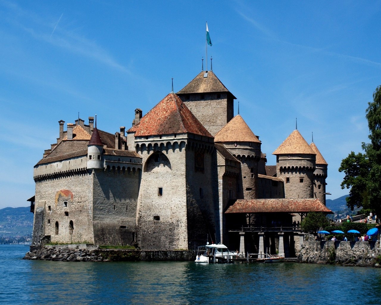 Обои замок, швейцария, шильонский, château de chillon, castle, switzerland, chillon разрешение 3050x1936 Загрузить