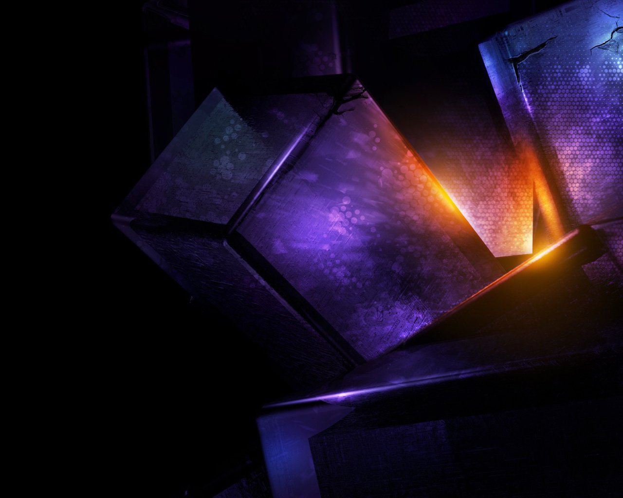 Черно фиолетовый куб