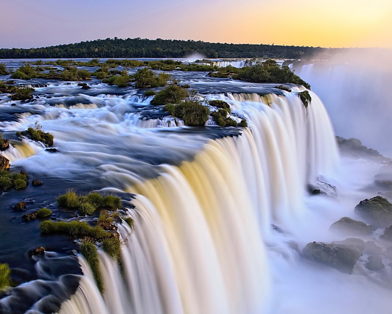 Обои река, пороги, водопад, поток, водопад игуасу, каскады, river, thresholds, waterfall, stream, the iguaçu falls, cascades разрешение 1920x1080 Загрузить