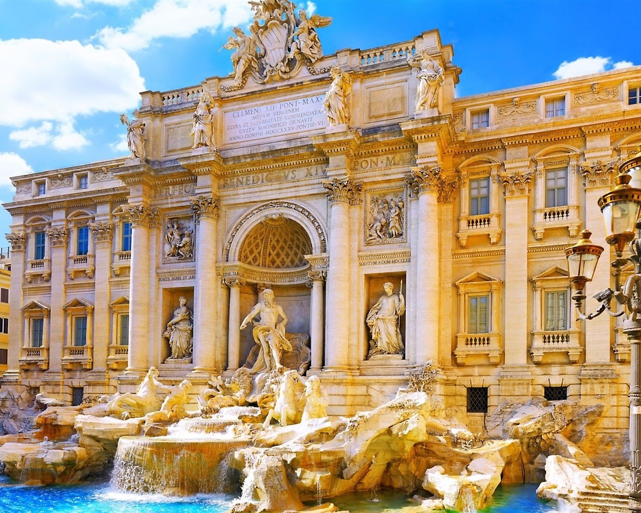 Обои фонтан треви в риме, the trevi fountain in rome разрешение 2560x1440 Загрузить