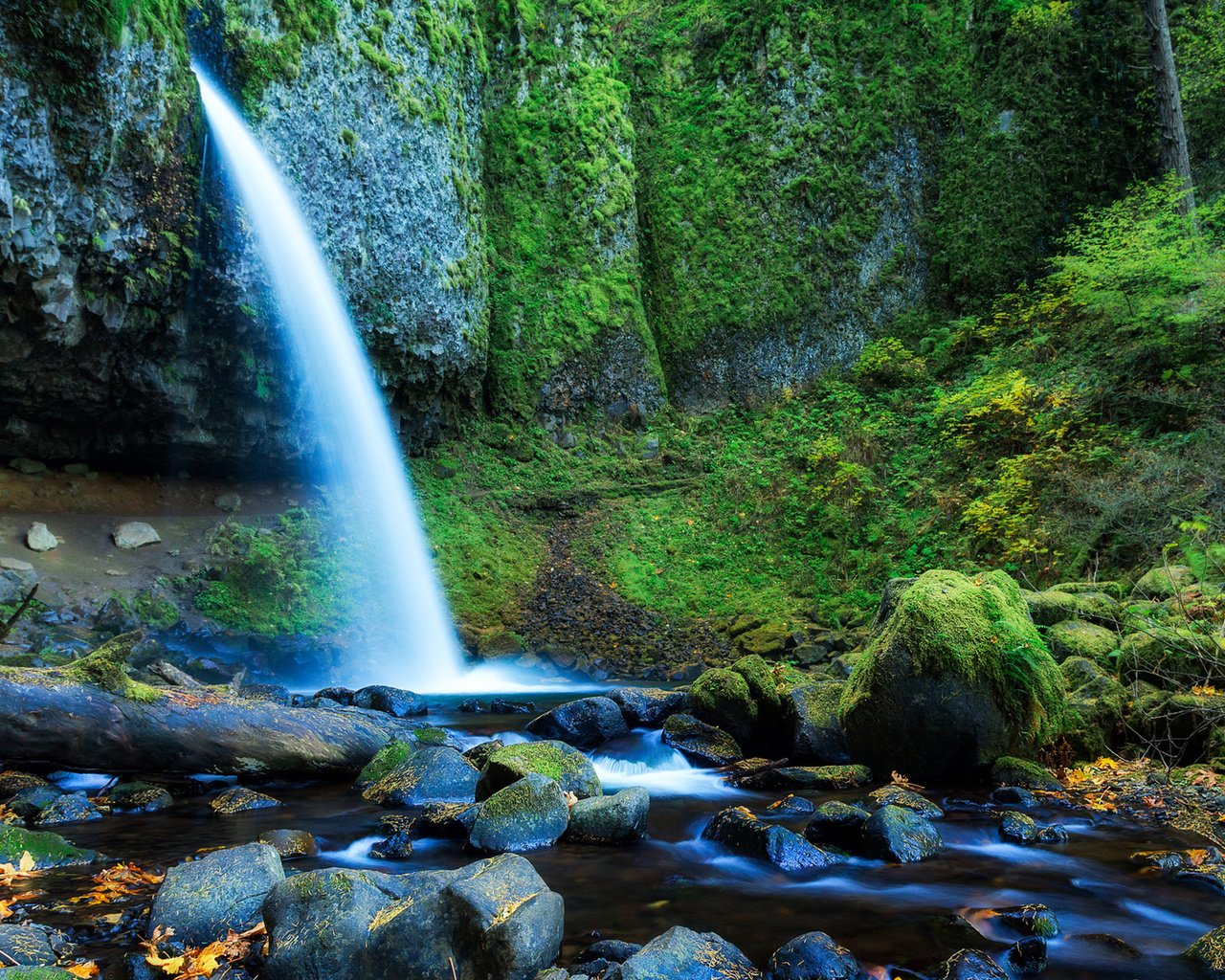 Обои водопад, орегон, upper horsetail falls, waterfall, oregon разрешение 1920x1080 Загрузить