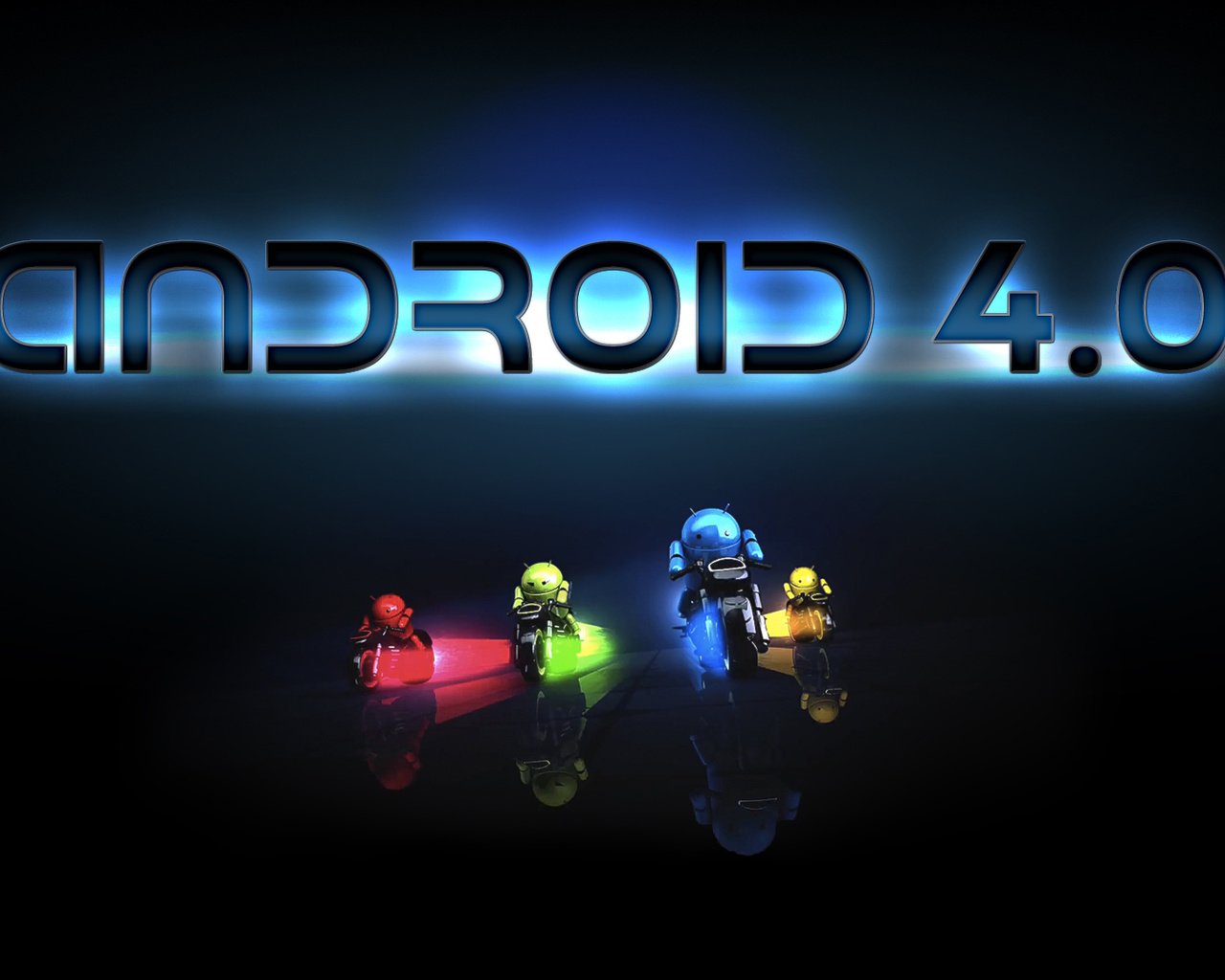 Обои андроид, жёлтая, голубая, краcный, android 4.0, грин, android, yellow, blue, red, green разрешение 1920x1080 Загрузить