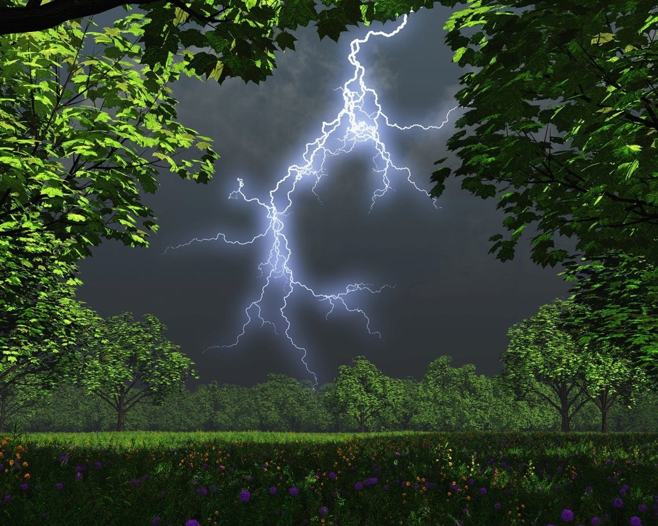 Обои летняя молния, summer lightning разрешение 1920x1080 Загрузить