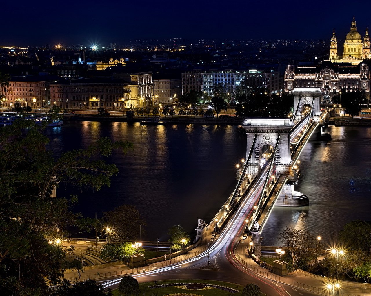 Обои венгрия, будапешт, széchenyi chain bridge from castle hill, hungary, budapest разрешение 1920x1200 Загрузить