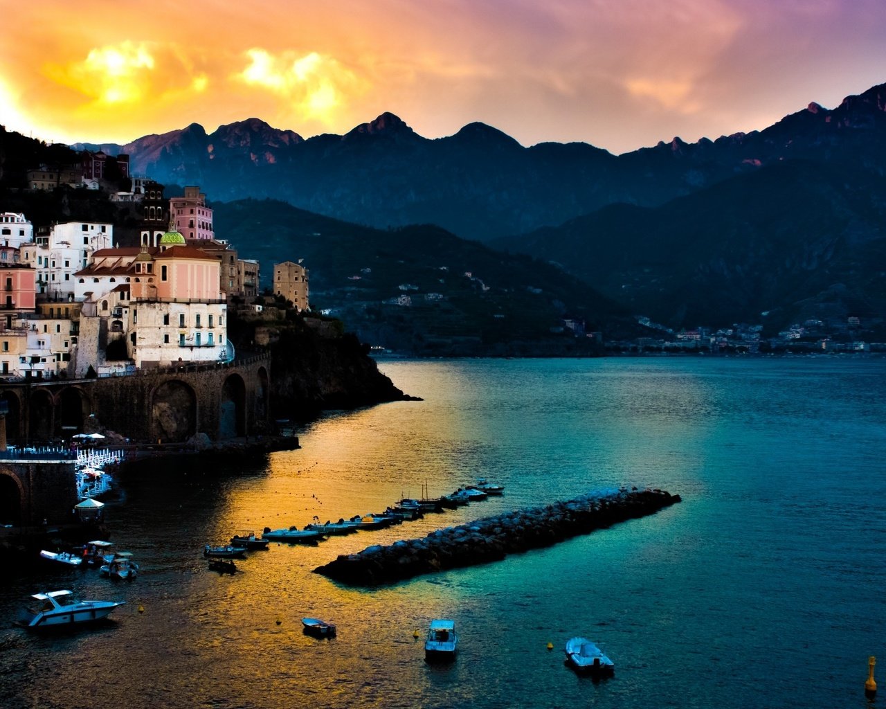 Обои побережье амальфи, the amalfi coast разрешение 2560x1440 Загрузить