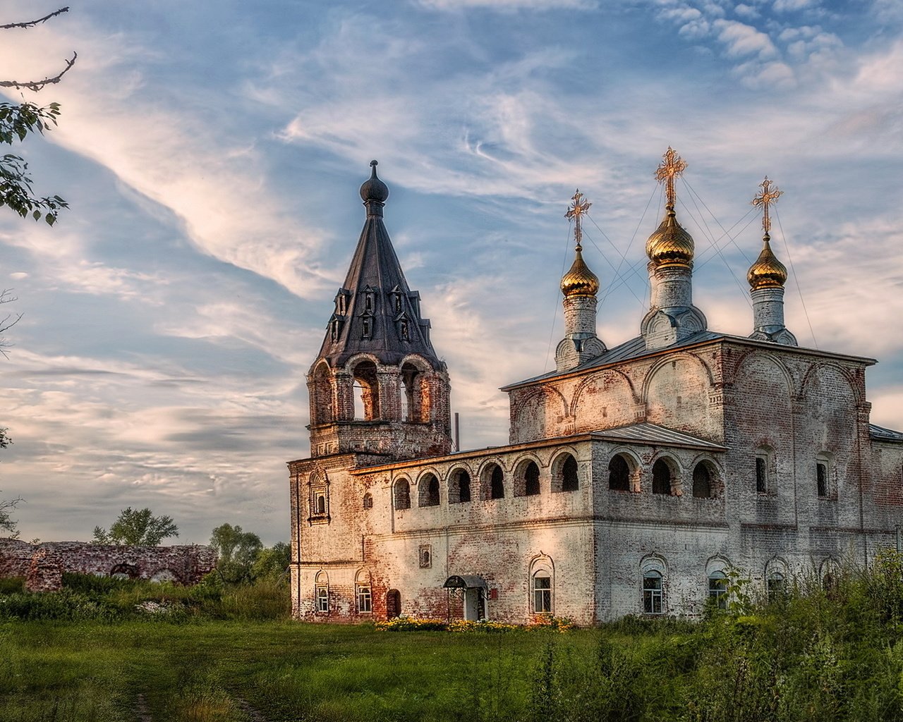 Обои храм христа спасителя, село борисоглеб, муромский р-он, the cathedral of christ the savior, the village of borisogleb, muromsky district разрешение 1920x1200 Загрузить