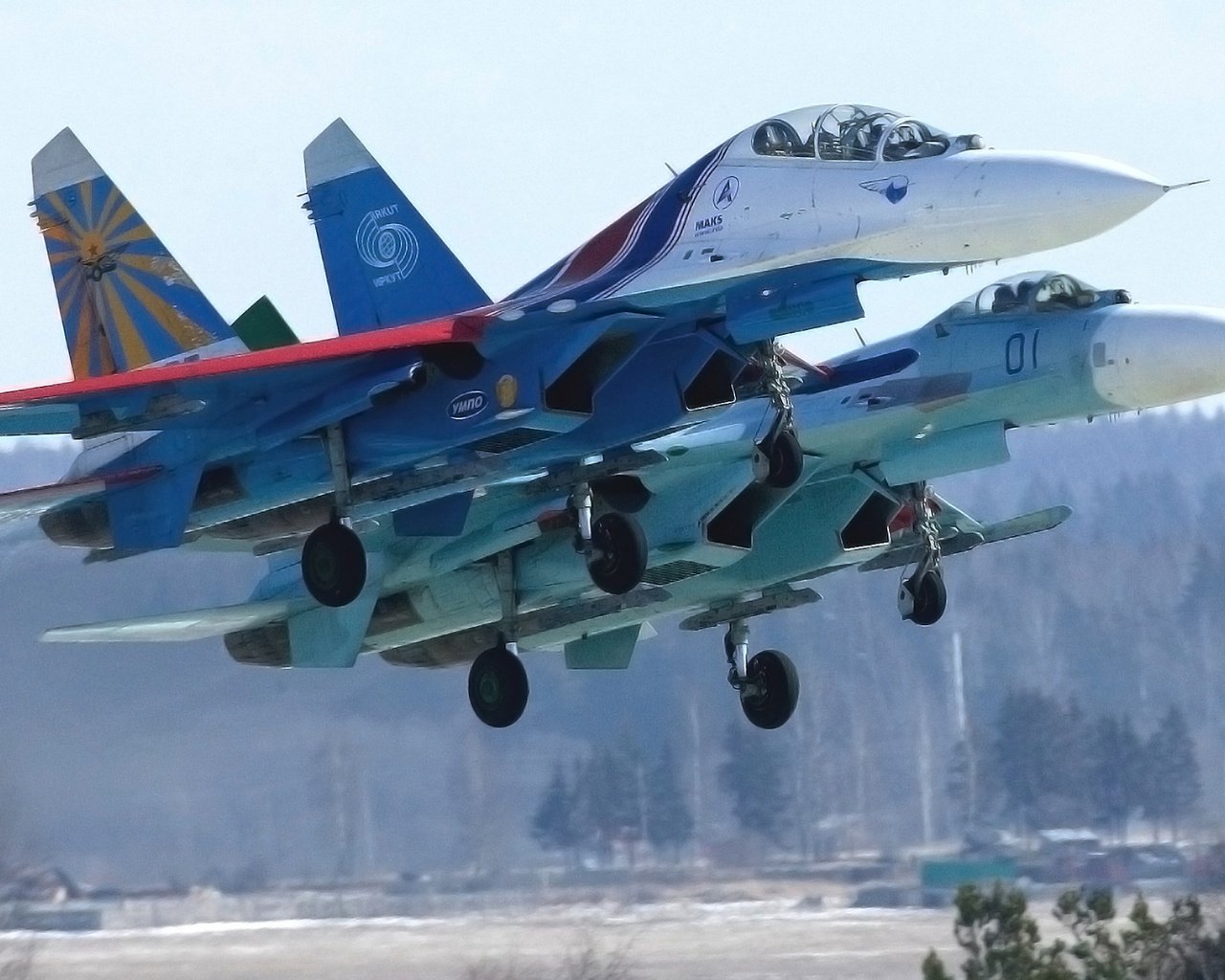 Обои россия, два, русские витязи, су 27, пилотажная группа, russia, two, russian knights, su 27, aerobatic team разрешение 1920x1080 Загрузить