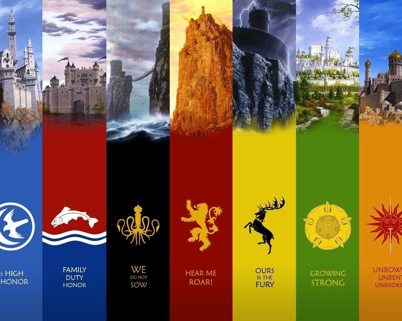 Гербы семи королевств Вестероса