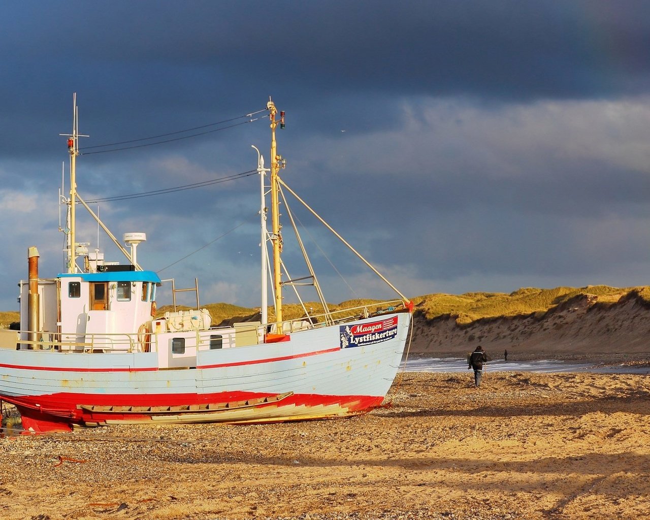 Обои лодка, судно, рыболовецкое, boat, the ship, fishing разрешение 2560x1289 Загрузить