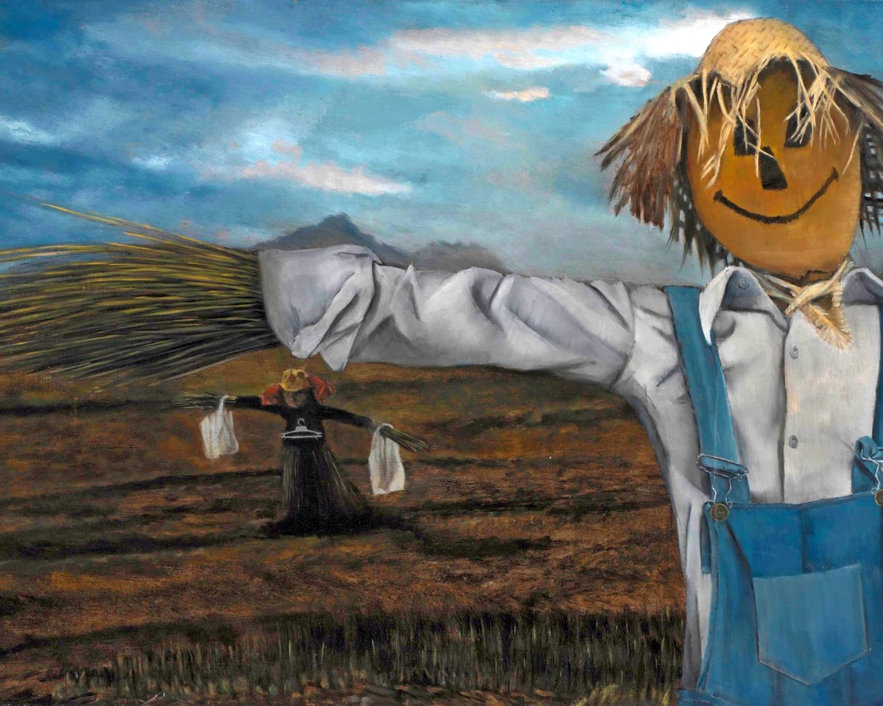 Обои картина, christer karlstad, норвежский художник, scarecrows, picture, norwegian artist разрешение 3720x2538 Загрузить