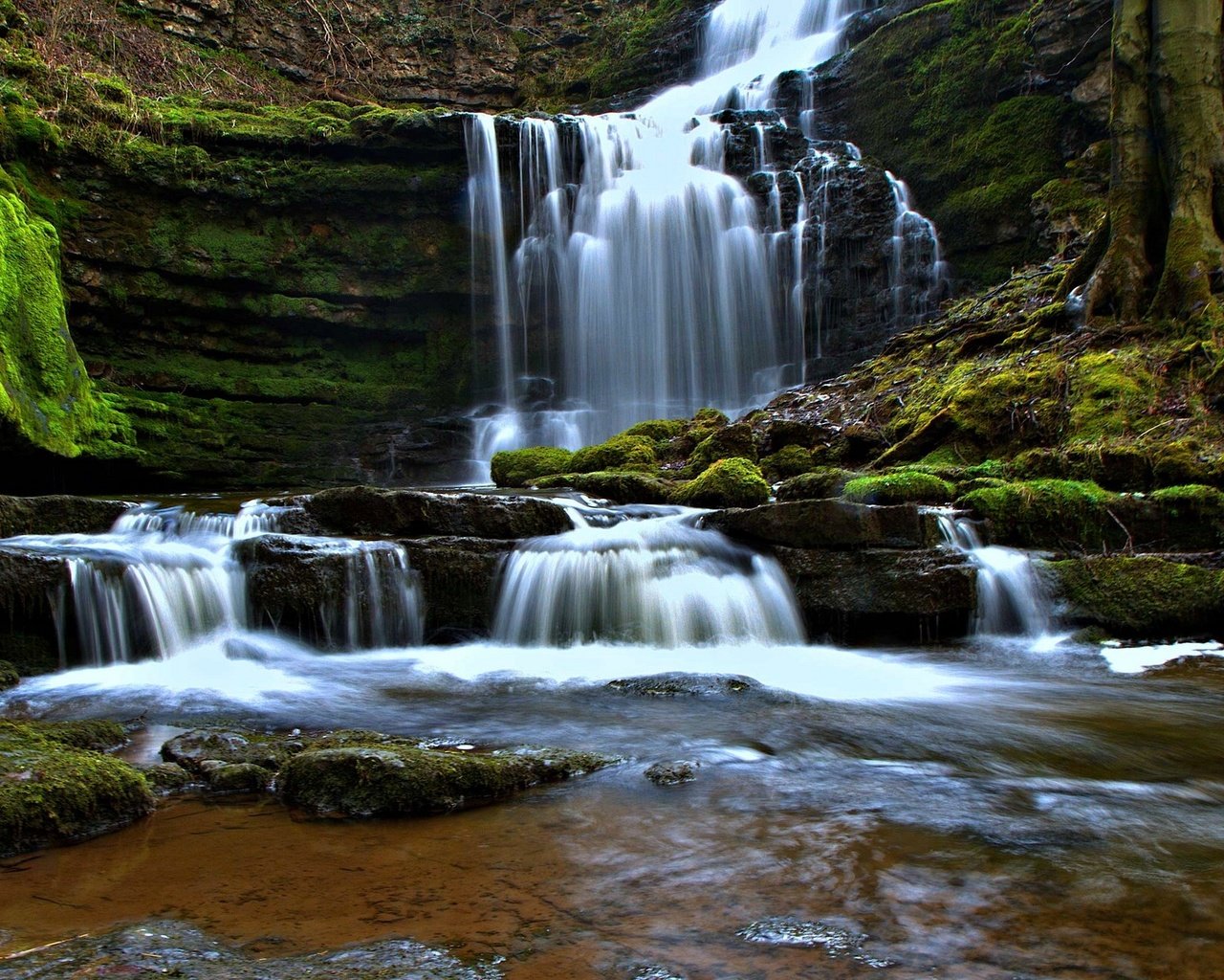 Обои водопад, англия, каскад, северный йоркшир, yorkshire dales, йоркшир-дейлс, scaleber force falls, scaleber force, waterfall, england, cascade, north yorkshire, the yorkshire dales разрешение 2048x1293 Загрузить