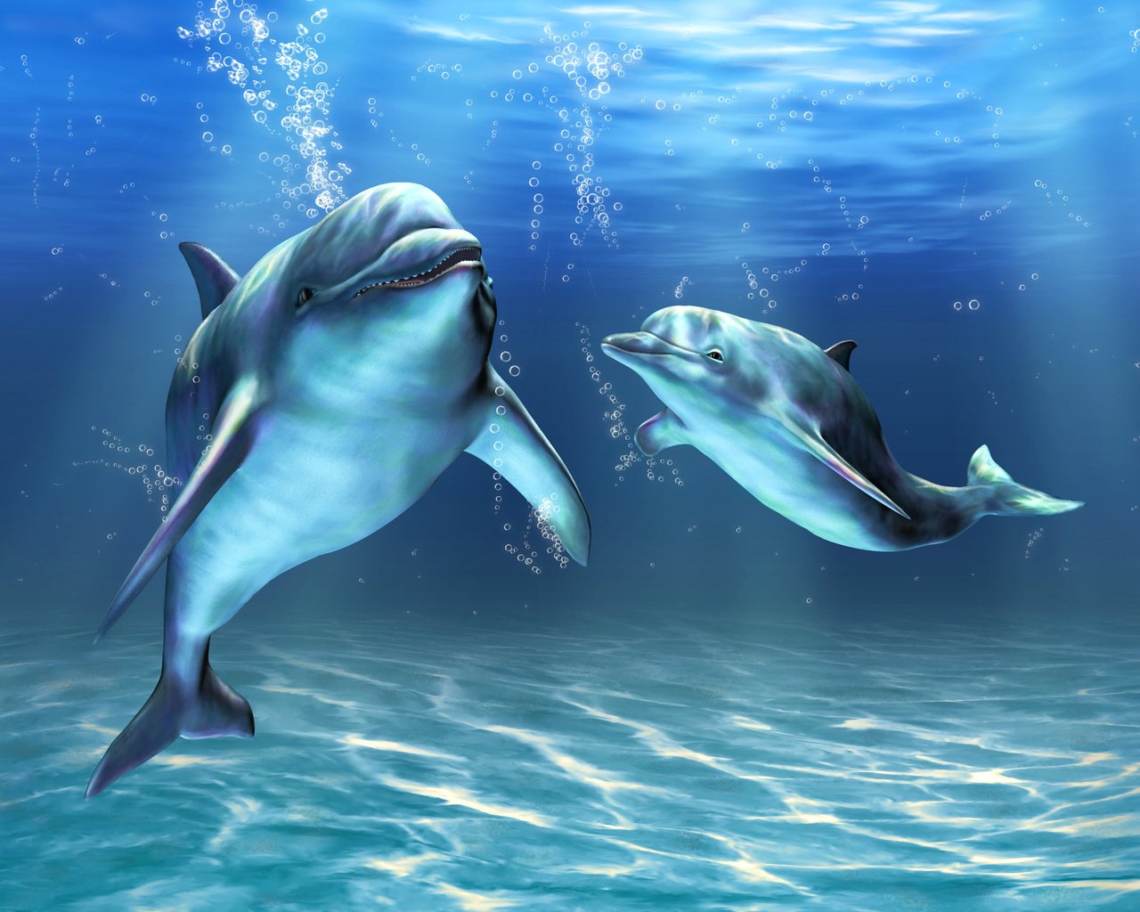 Обои арт, море, пузырьки, дельфины, подводный мир, art, sea, bubbles, dolphins, underwater world разрешение 3000x2250 Загрузить