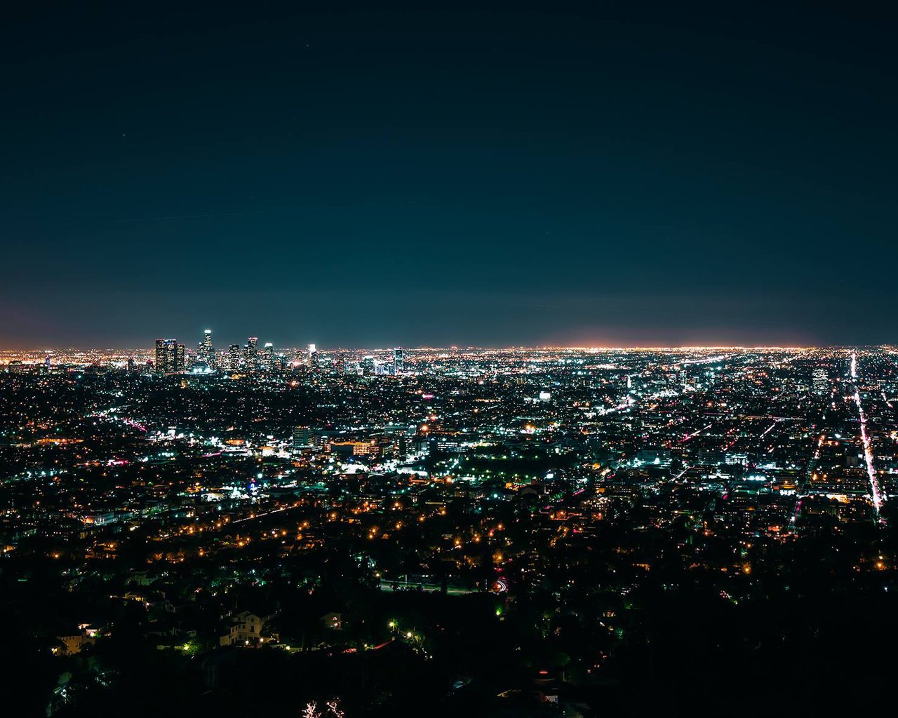 Обои ночь, огни, пейзаж, калифорния, лос-анджелес, night, lights, landscape, ca, los angeles разрешение 2048x1174 Загрузить