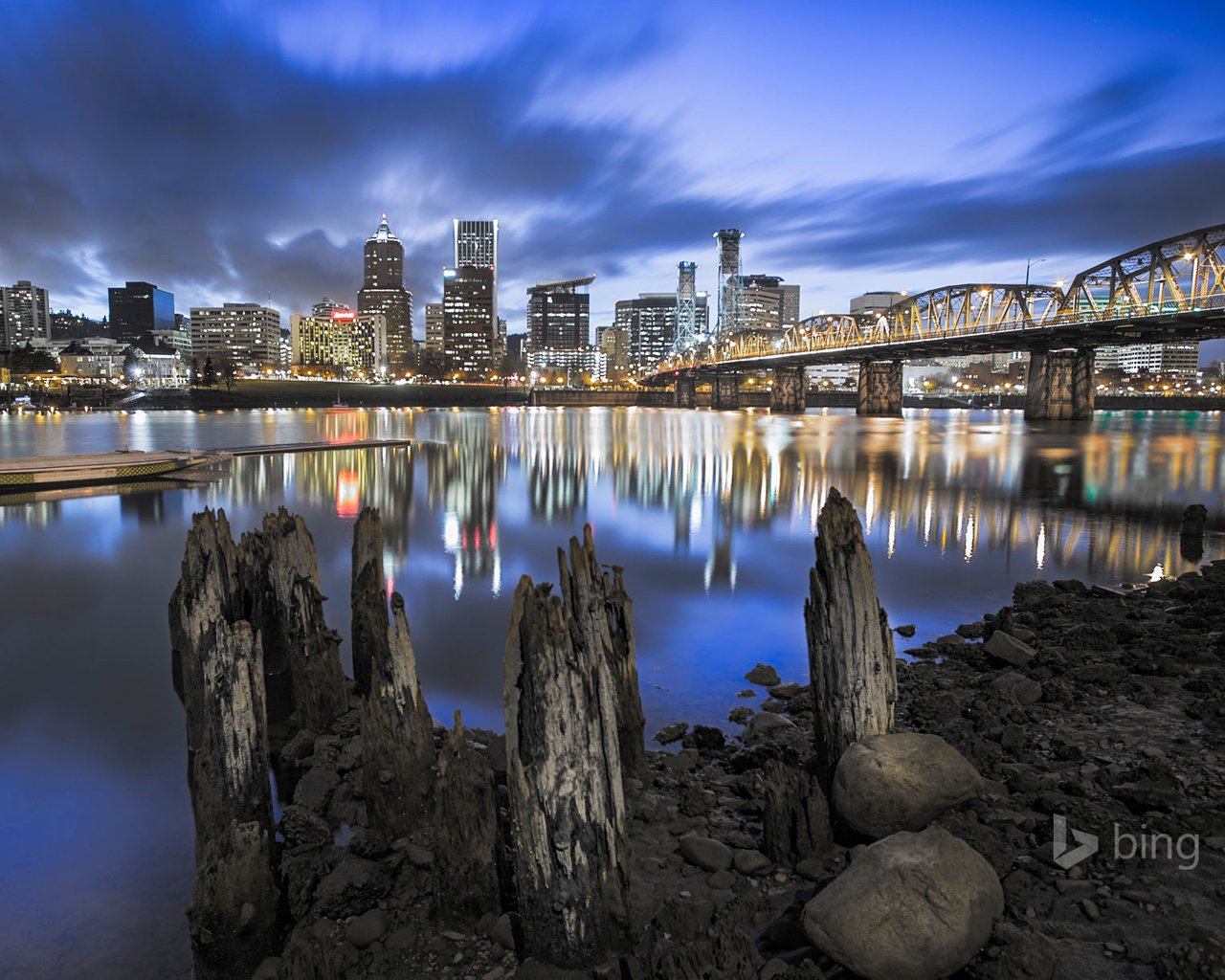 Обои ночь, огни, город, сша, орегон, bing, портленд, night, lights, the city, usa, oregon, portland разрешение 1920x1200 Загрузить