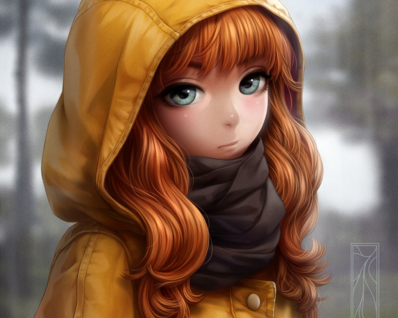 Обои арт, девушка, аниме, капюшон, шарф, kotikomori, art, girl, anime, hood, scarf разрешение 1920x1920 Загрузить