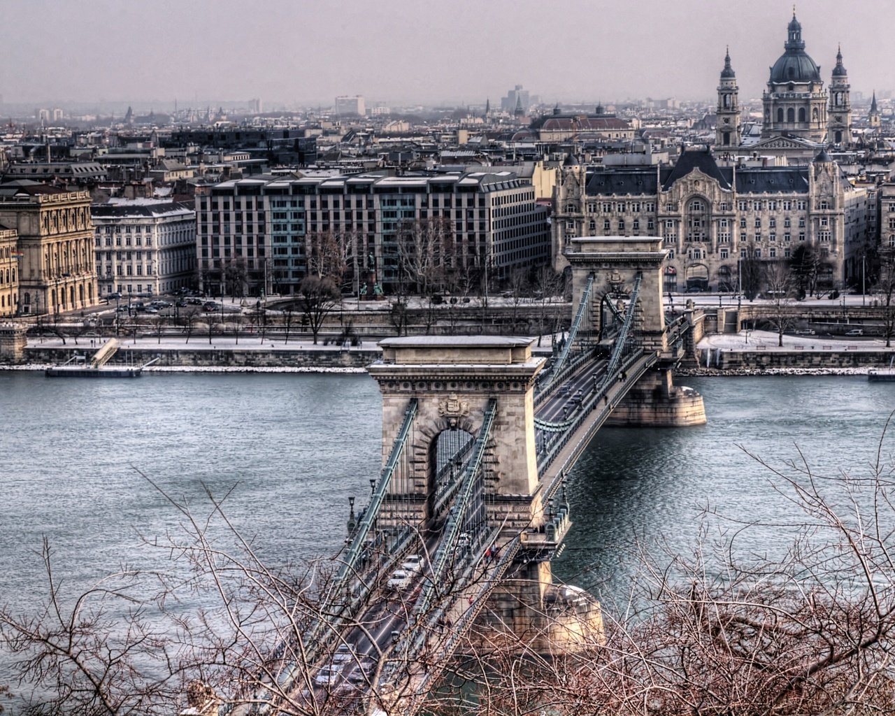 Обои мост, венгрия, будапешт, чейн-бридж, bridge, hungary, budapest, the chain bridge разрешение 2560x1600 Загрузить