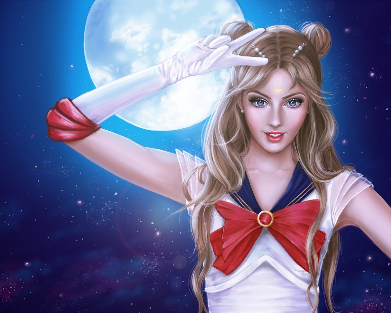 Обои арт, ночь, девушка, взгляд, луна, аниме, костюм, sailor moon, art, night, girl, look, the moon, anime, costume разрешение 2500x1415 Загрузить