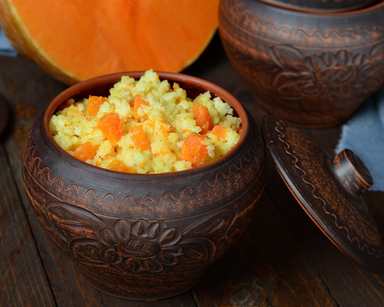 Обои тыква, горшок, каша, тыквенная каша, pumpkin, pot, porridge, pumpkin porridge разрешение 2400x1576 Загрузить