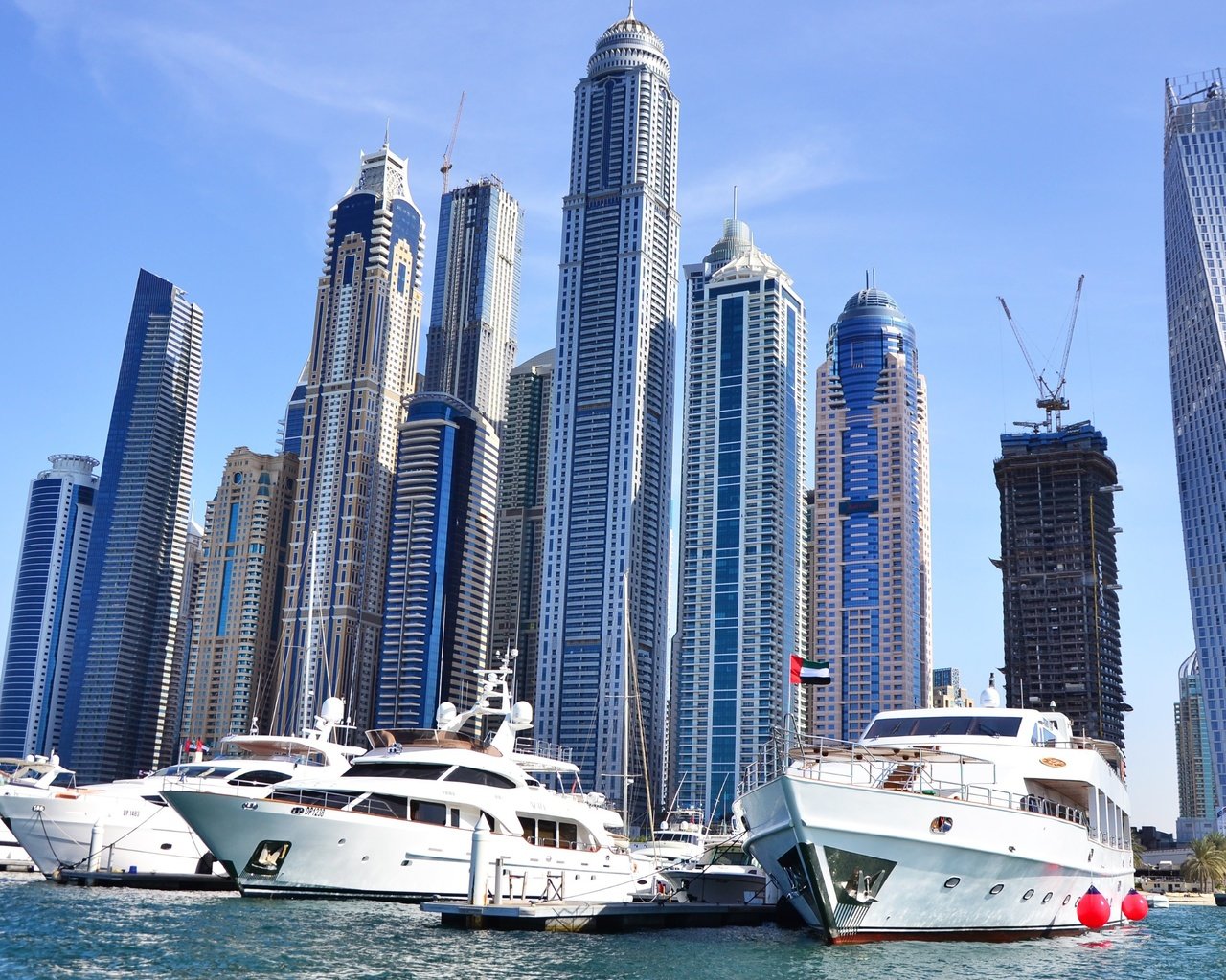 Обои яхты, небоскребы, порт, дубаи, высотки, дубай, harbor, yachts, skyscrapers, port, dubai разрешение 3840x2160 Загрузить