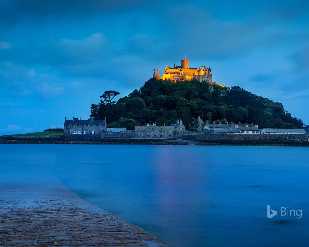 Обои ночь, замок, франция, bing, мон сен-мишель, night, castle, france, mont saint-michel разрешение 1920x1200 Загрузить