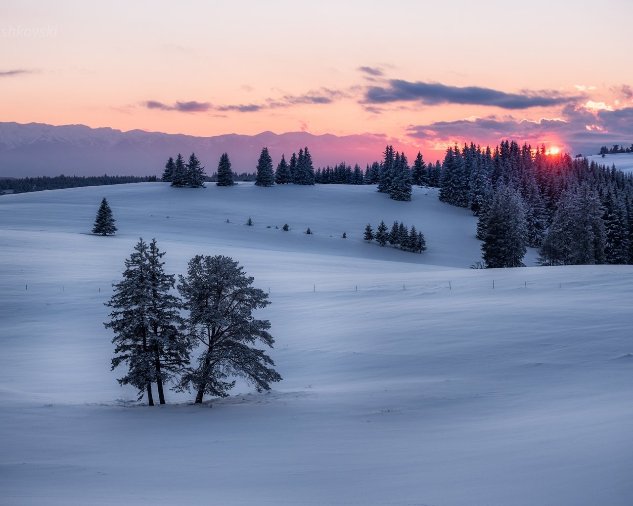 Обои солнце, закат, зима, winter sunset, the sun, sunset, winter разрешение 2048x1367 Загрузить